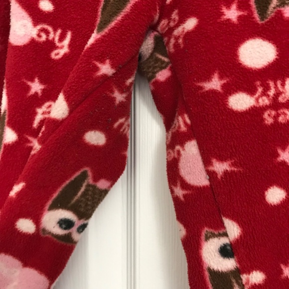 LA SENZA Girl Pajama Bottoms Owl Heart Red Pink White Brown - Picture 4 of 10